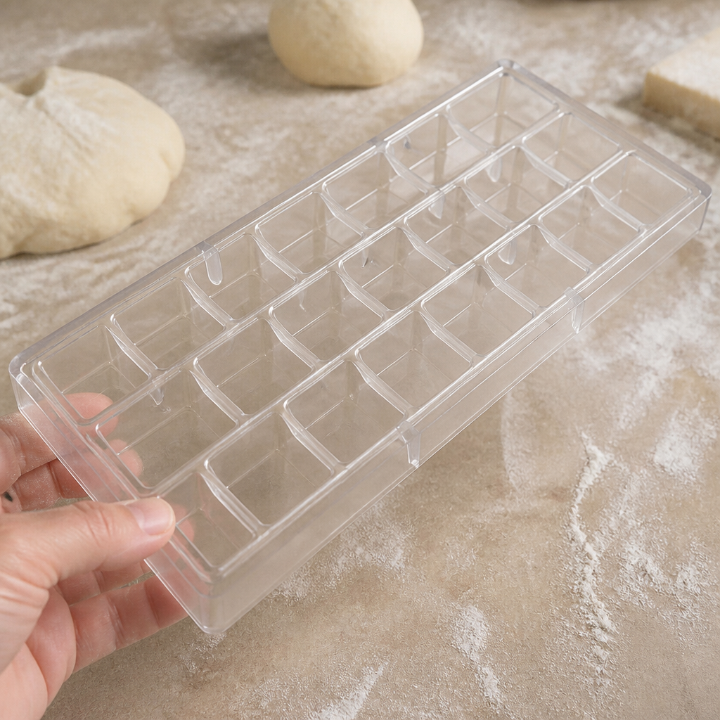 Commercial Square Chocolate Mould 24x135x275mm Polycarbonate