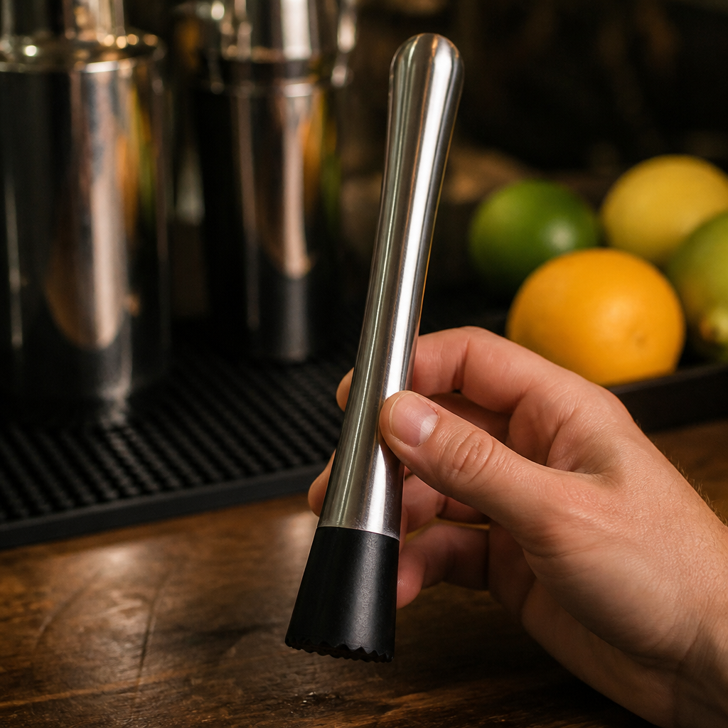 Commercial stainless steel cocktail muddler for bartending