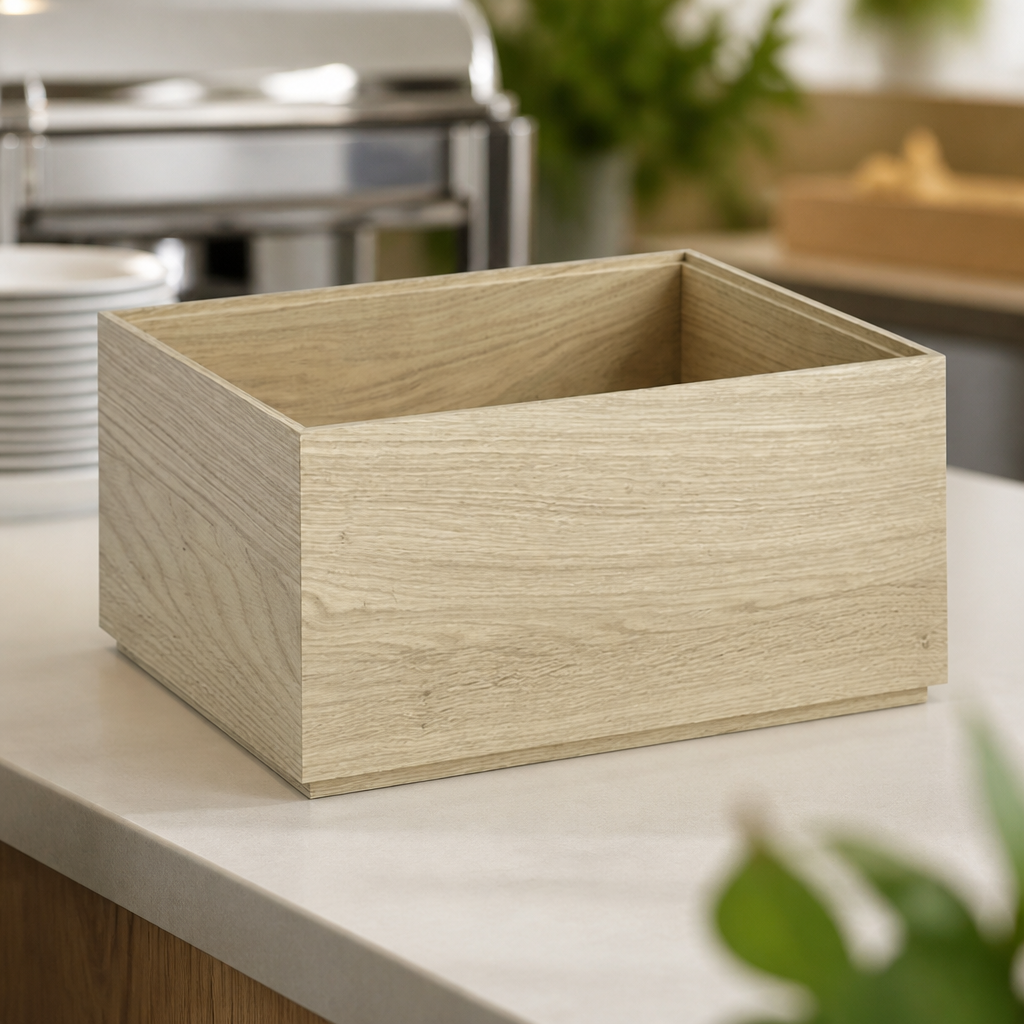 Commercial Wooden Box GN 1/2 325x265x165mm Stackable Storage