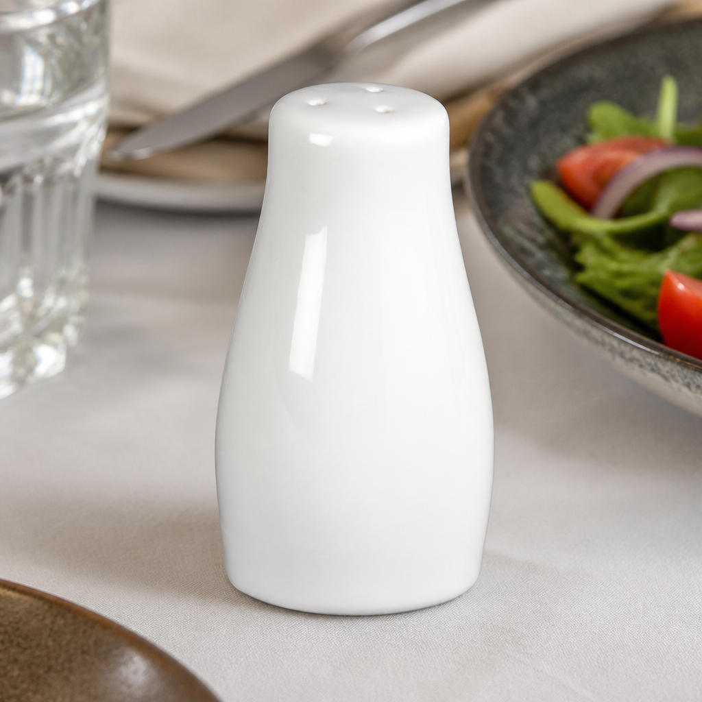 Commercial Porcelain Salt Shakers 90mm - 12 Pack