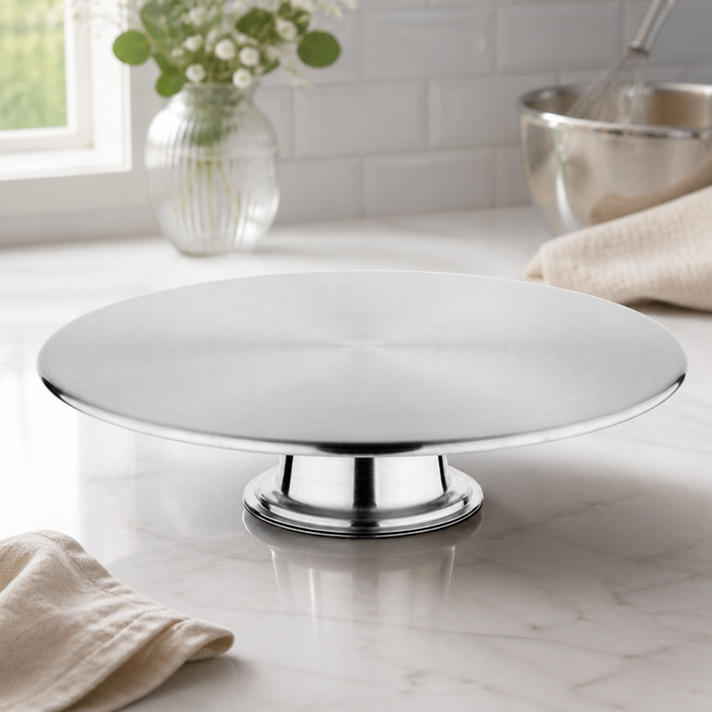 30cm Commercial Stainless Steel Rotating Cake Stand
