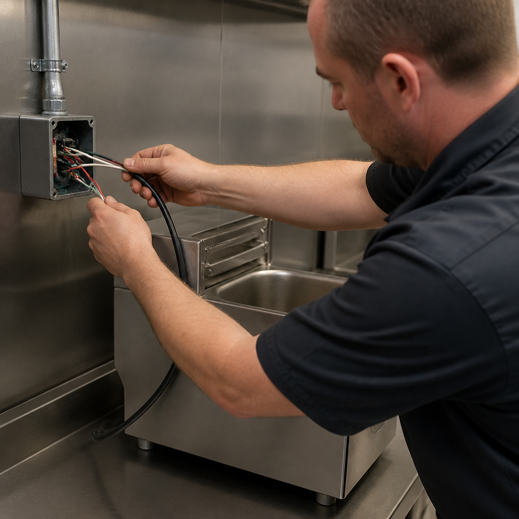 Countertop Fryer Hardwired Installation Service for Commercial Use