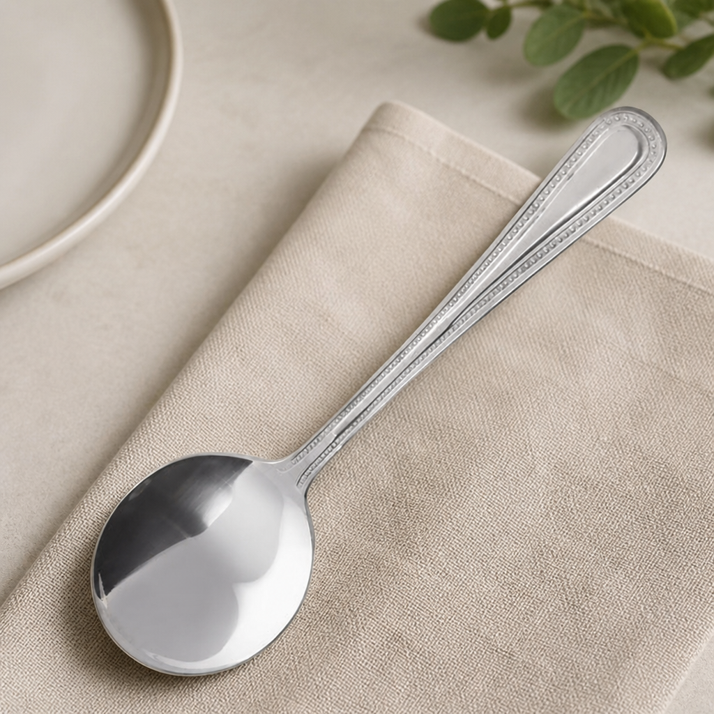 Commercial Bead Soup Spoons 170mm - 12 Pack Stainless Steel