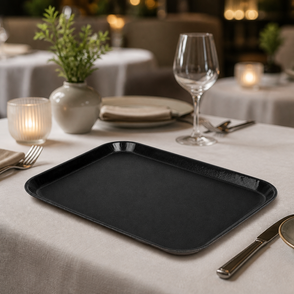 Commercial Fibreglass Non-Slip Tray 270x350mm Black