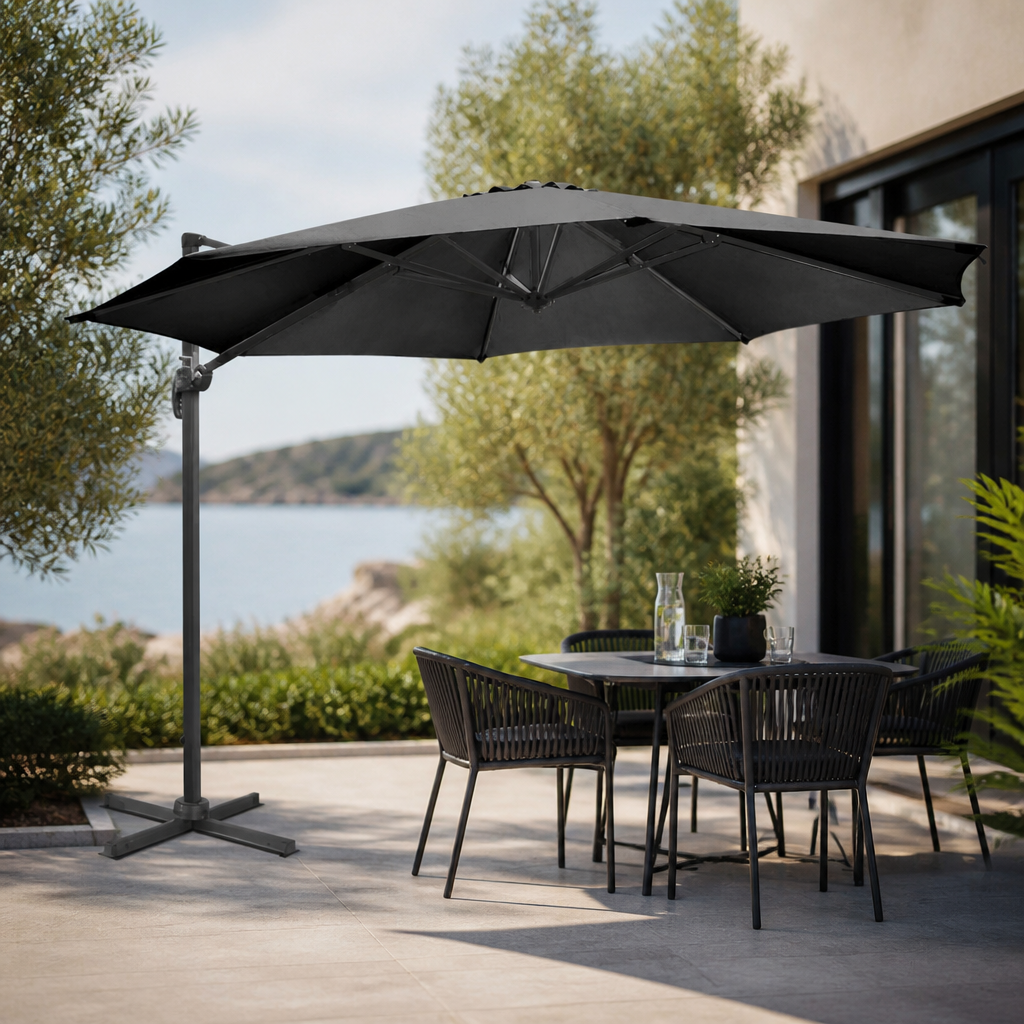 Commercial Heavy Duty 3.5m Cantilever Parasol with Crank Handle