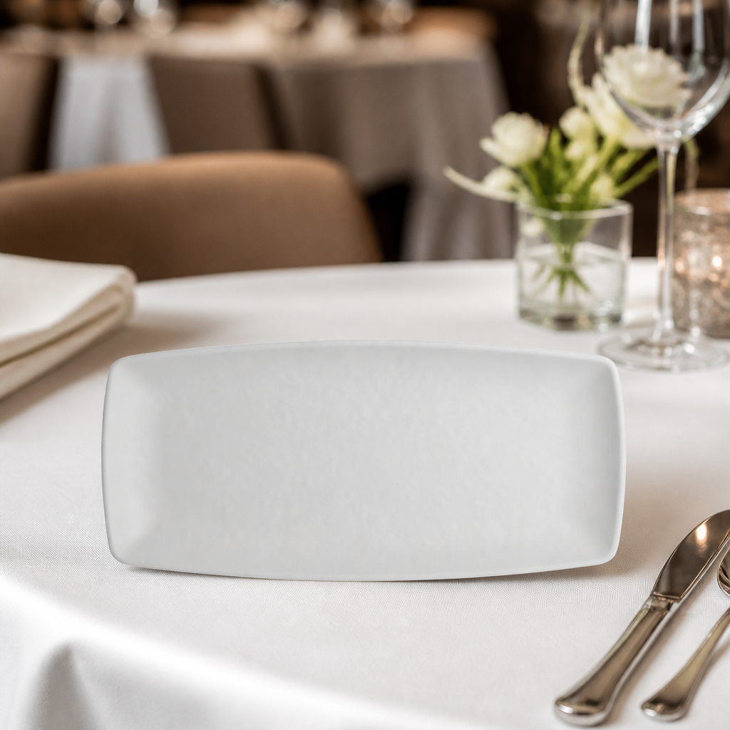 Commercial Melamine Rectangle Plates 241x110mm 12 Pack