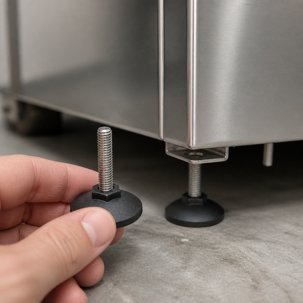 Commercial High Speed Oven Levelling Feet 46mm Black Steel