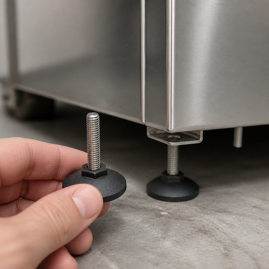 Commercial High Speed Oven Levelling Feet 46mm Black Steel