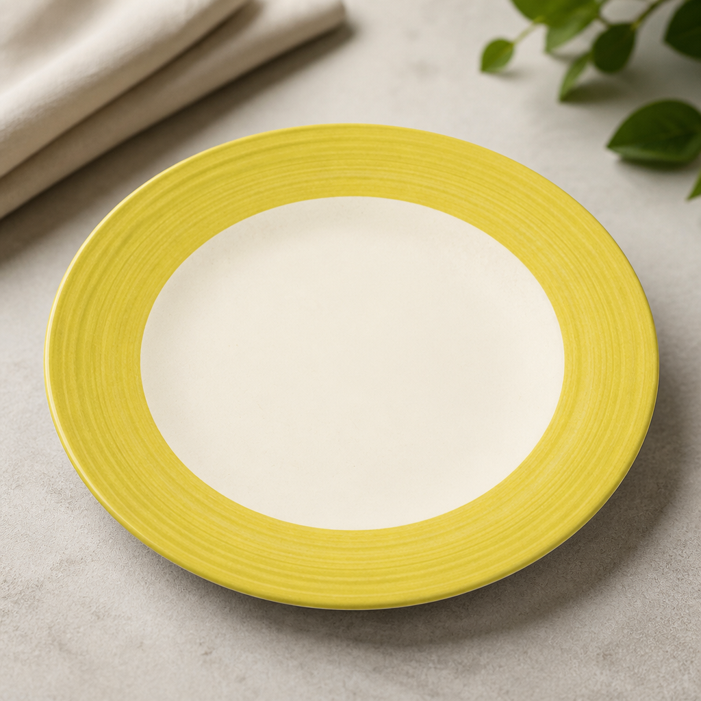 Commercial Yellow Slimline Plates 202mm - 24 Pack