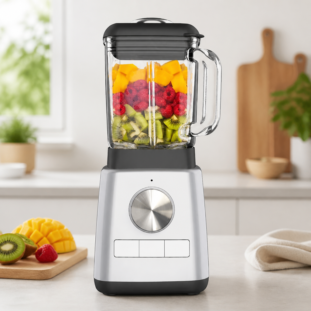 1.2L Commercial Food Blender with Borosilicate Glass Jug