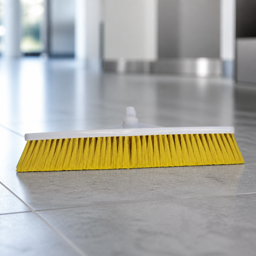 Commercial Stiff Bristle Broom Head 305mm Yellow Cleaning Tool