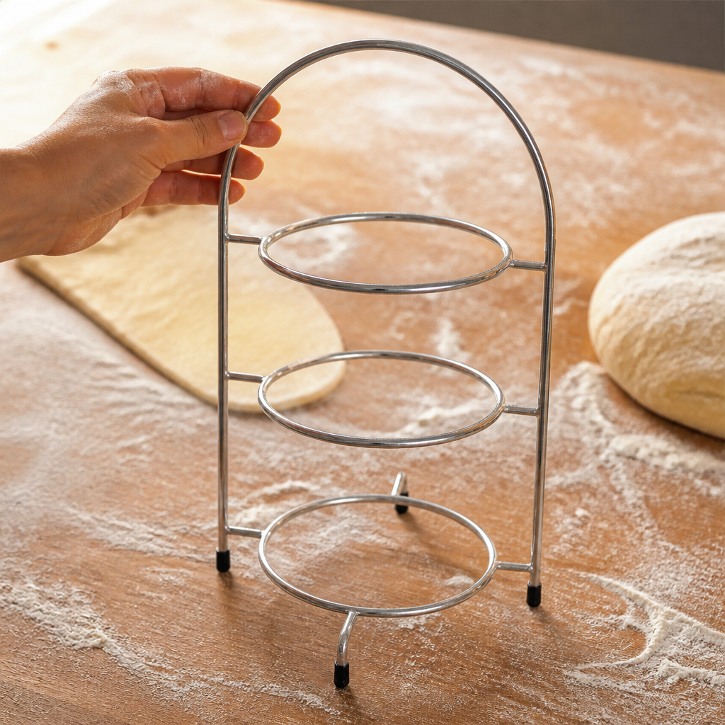 Three Tier Commercial Cake Stand 240mm Stainless Steel Silver