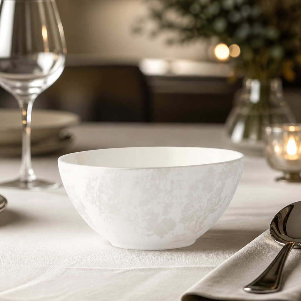 Set of 6 Crushed Velvet Pearl Bowls 115mm for catering use