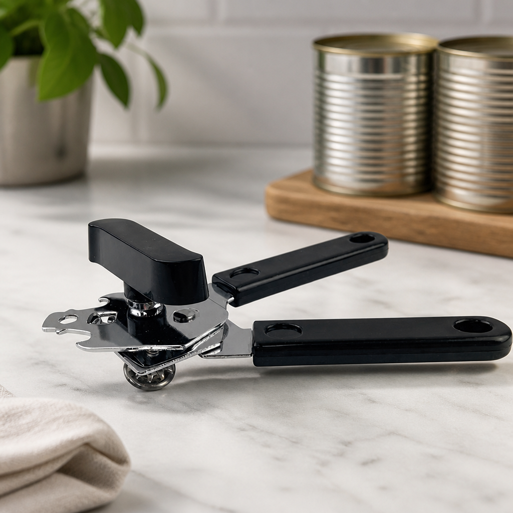 Commercial Can Opener Black Stainless Steel Essential Tool