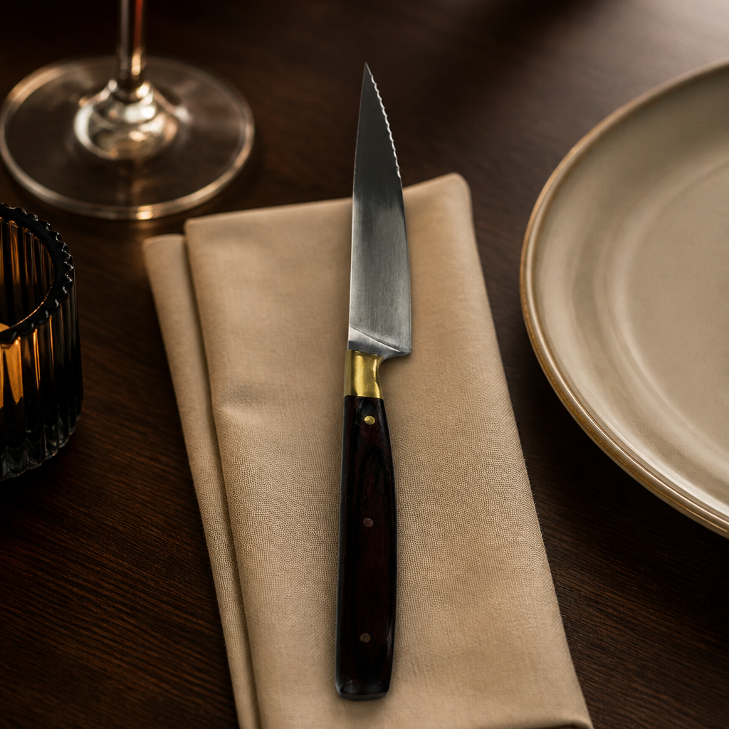 Commercial 24.1cm brass steak knives 6 pack