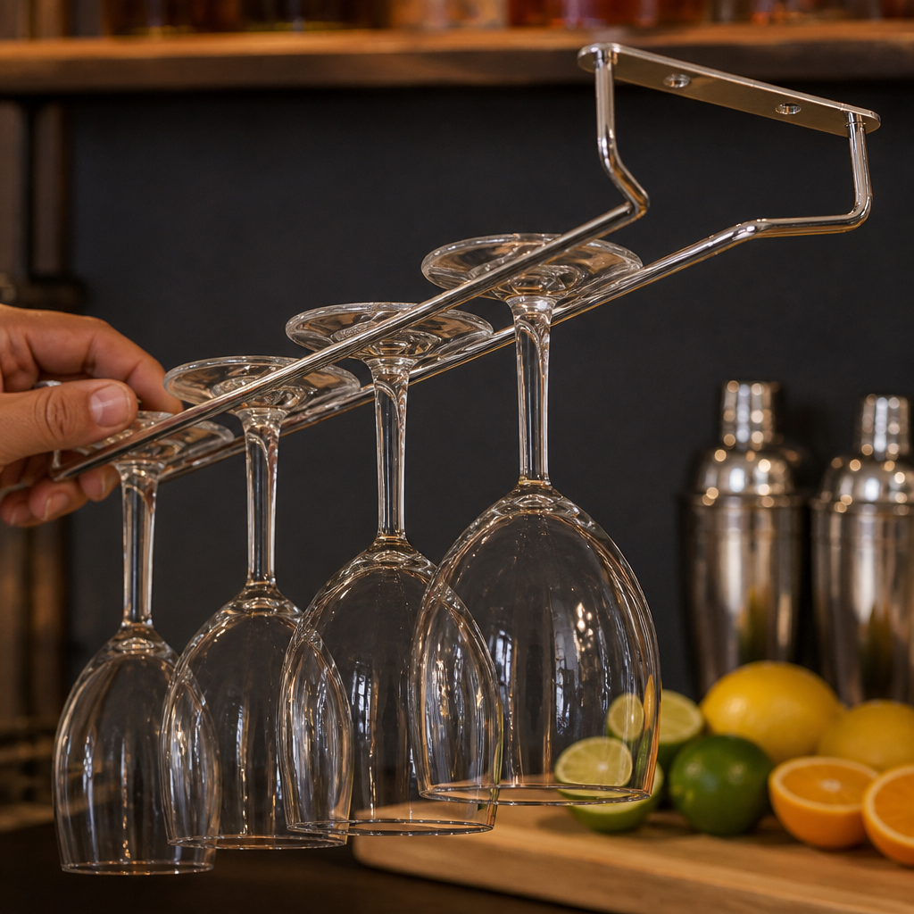 Commercial Wine Glass Rack 406mm Stainless Steel Storage Solution