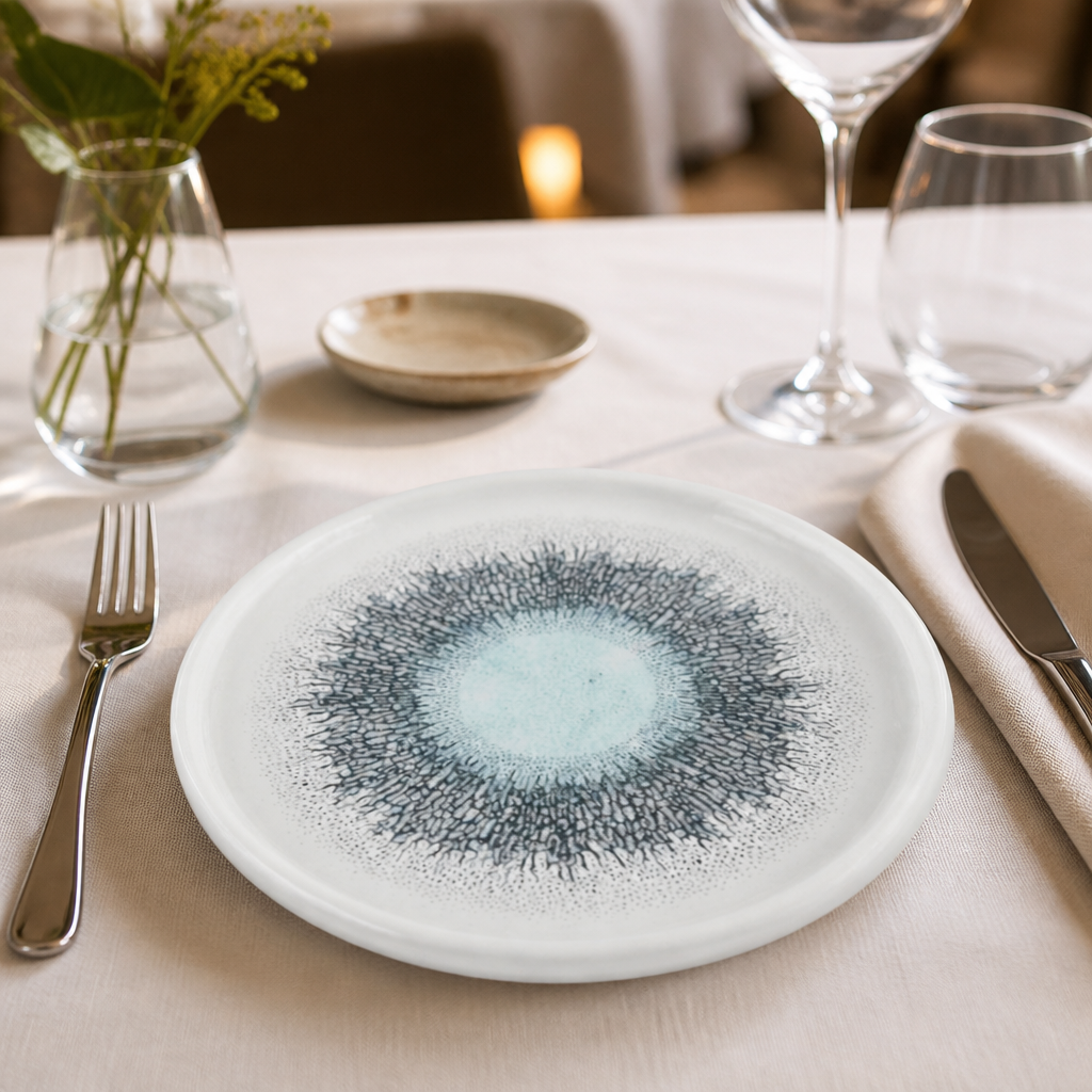 Commercial Walled Plates 210mm Aquamarine 6 Pack
