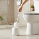 Premium White Toilet Brush and Holder Set - Durable Design for Effective Cleaning