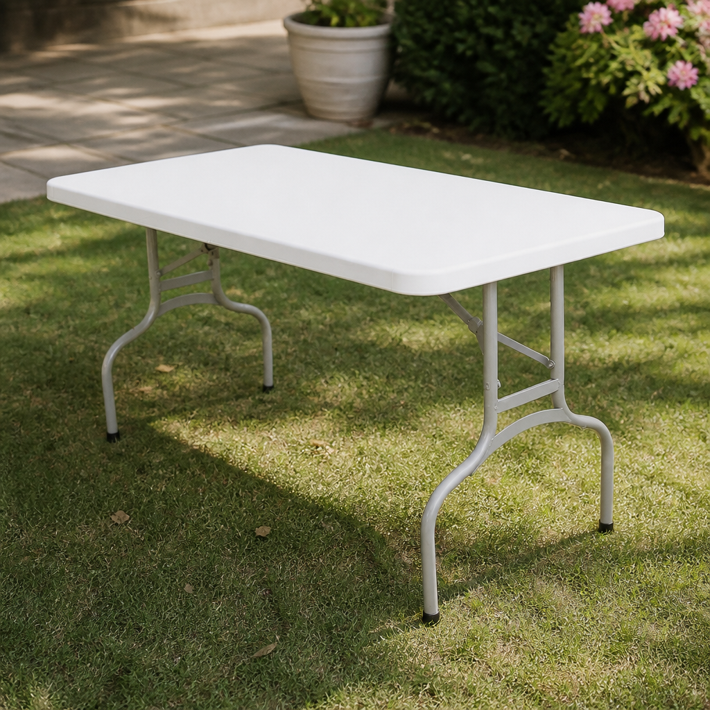 5ft Rectangular Folding Table with Locking Legs