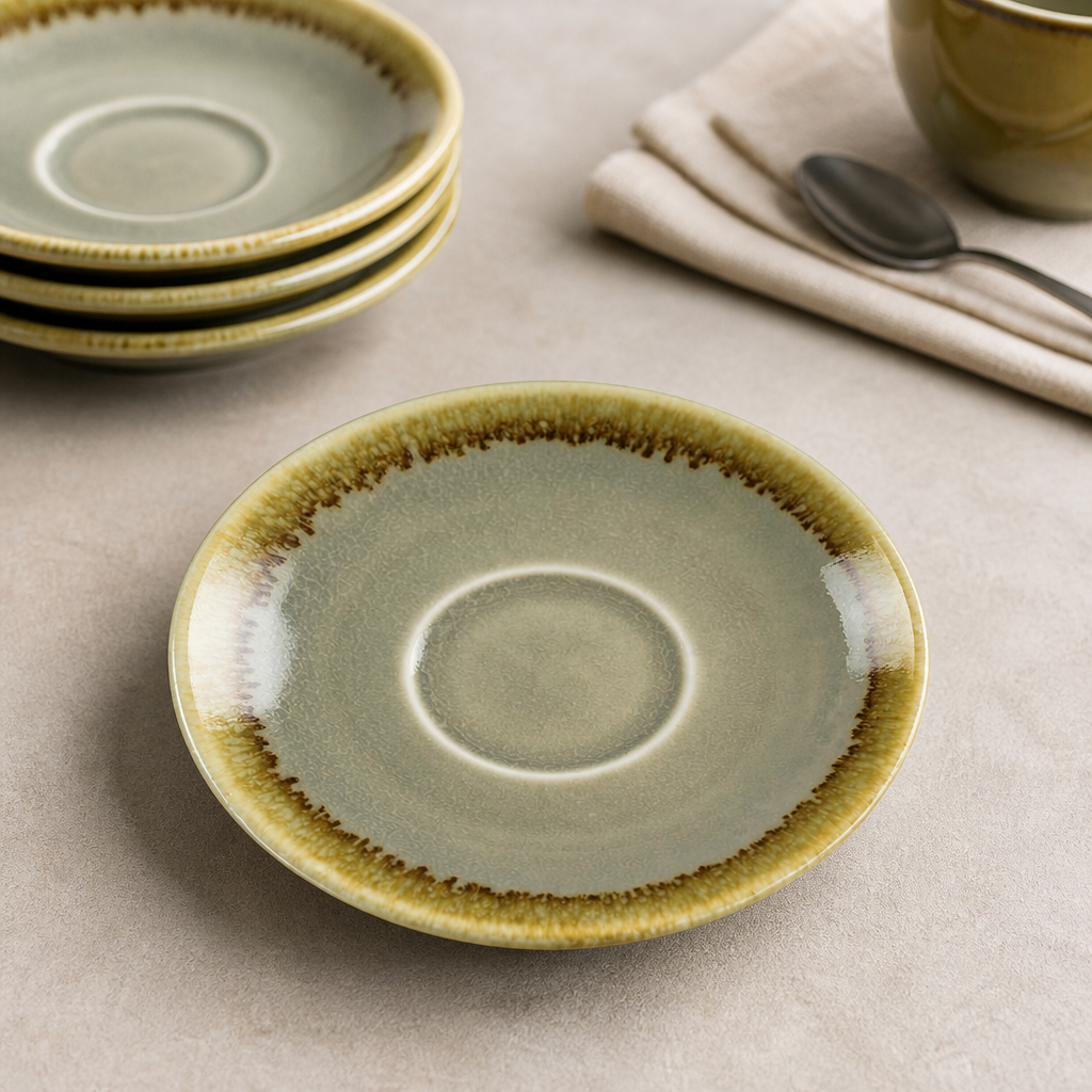 Commercial Porcelain Espresso Saucers 115mm Moss 6 Pack