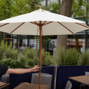 Commercial Round Parasol 3m Diameter Cream Canopy Outdoor