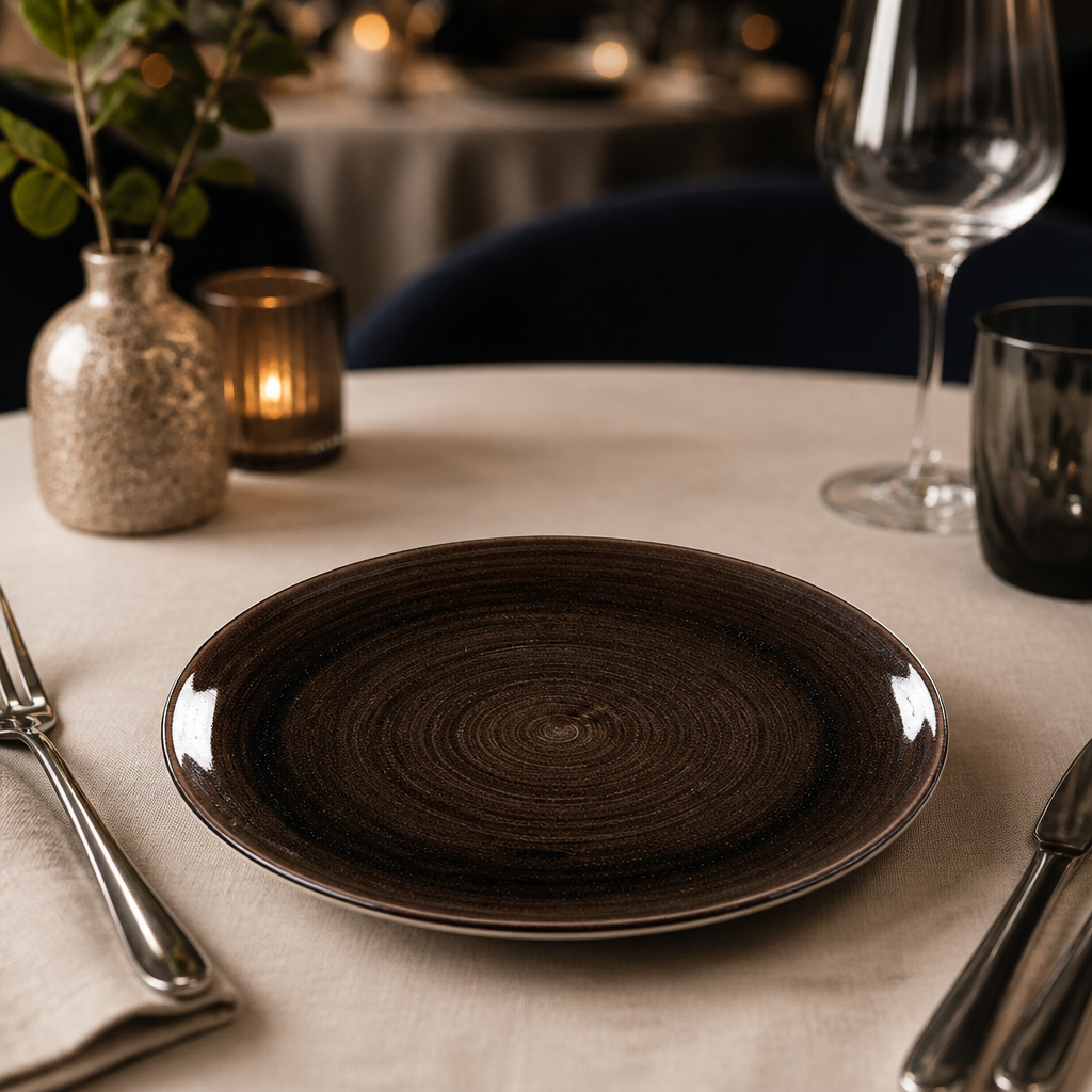 Commercial Coupe Plates Black 260mm 12 Pack