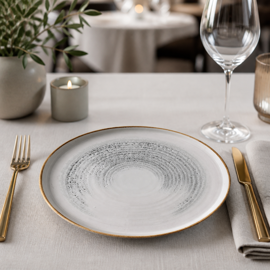 Commercial Walled Plates 260mm Grey Super Vitrified Ceramic 6 Pack
