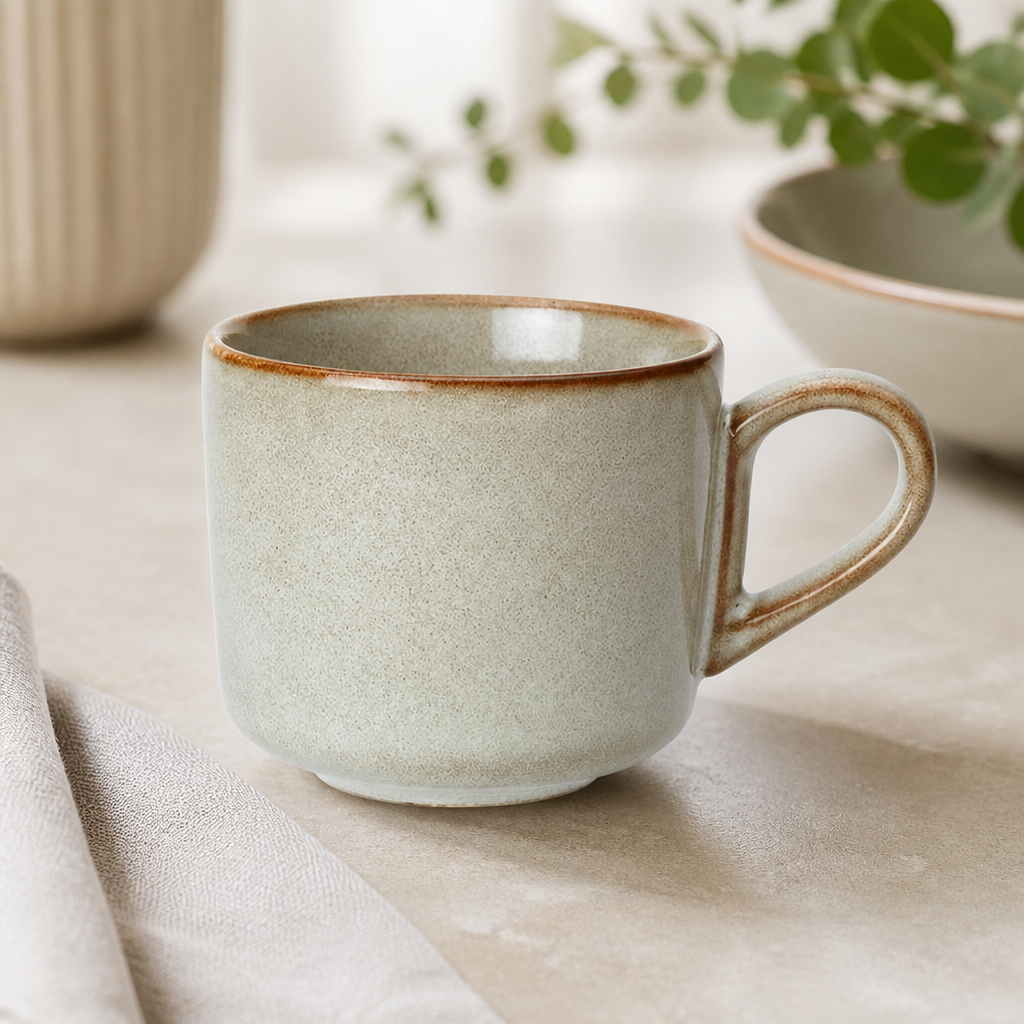 327ml vitrified china cappuccino cups pier style, pack of 12