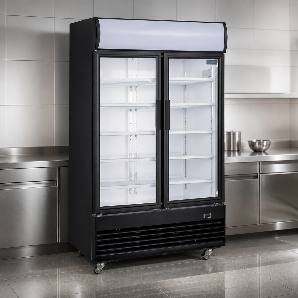 950Ltr Commercial Upright Display Cooler with Hinged Doors