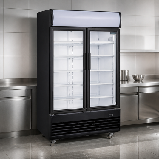 950Ltr Commercial Upright Display Cooler with Hinged Doors