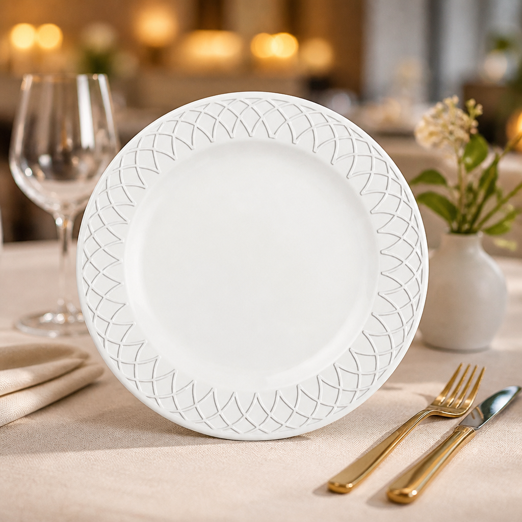 Commercial 300mm porcelain plates, 12 pack