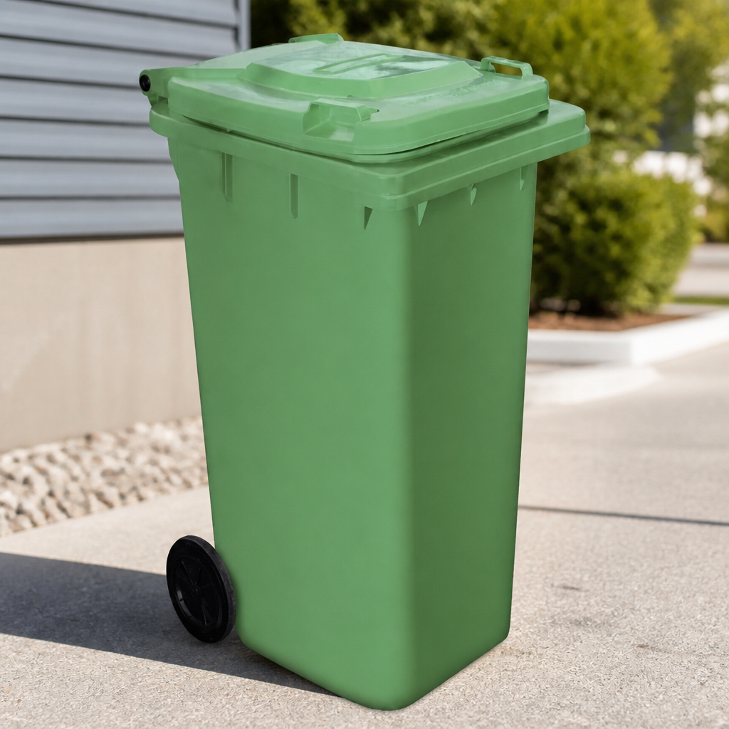 120L Green Wheelie Bin for Commercial Waste Management