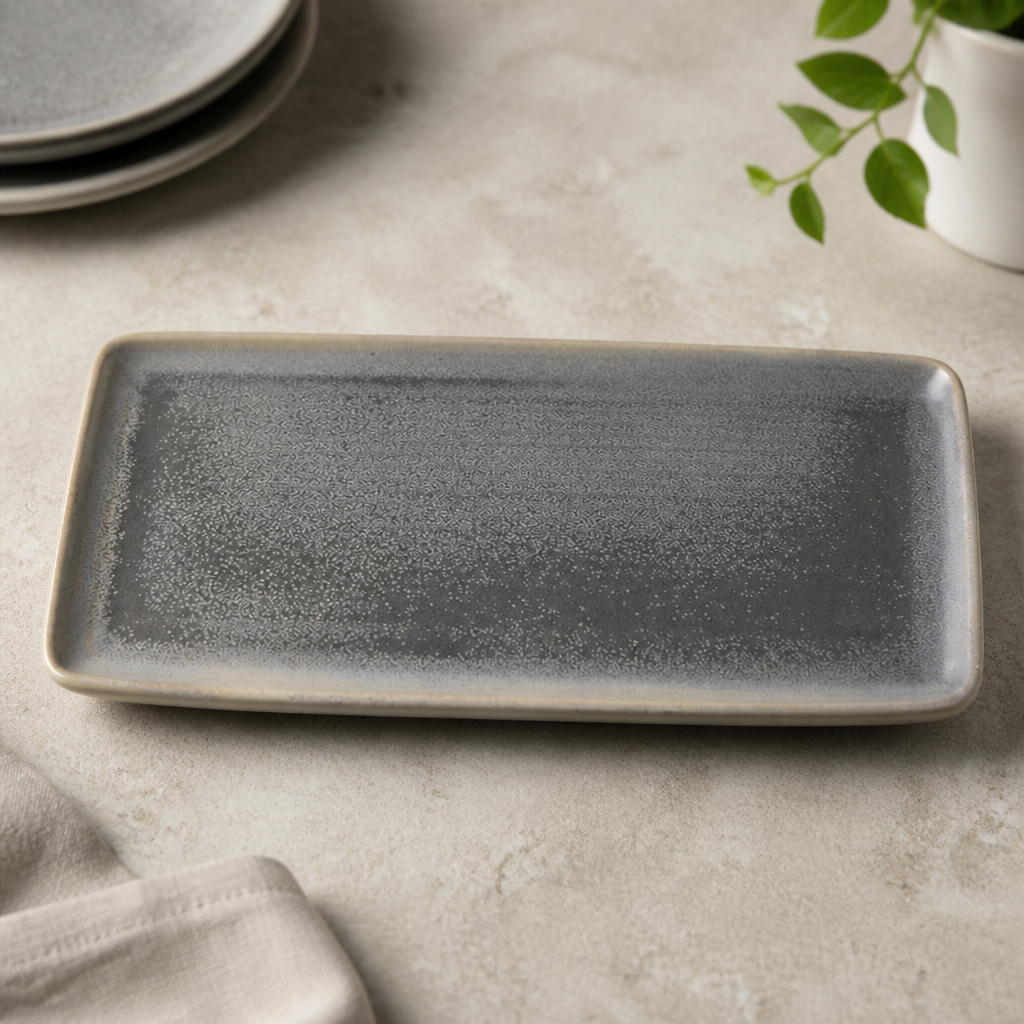 Commercial Rectangular Trays 360x171mm Vitrified Stoneware 4 Pack
