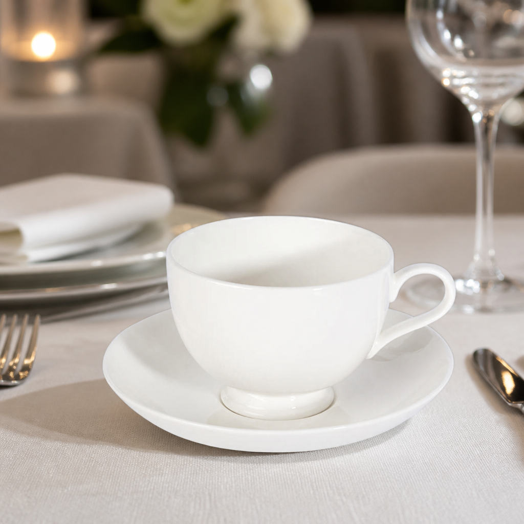 Commercial Bone China Coupe Saucers 140mm for dining set