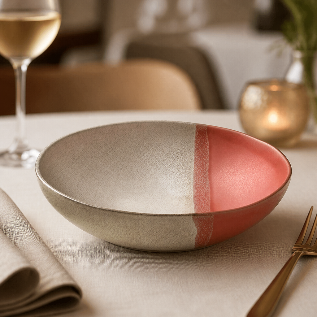 Set of 6 Commercial Coral Deep Plates 230mm for catering