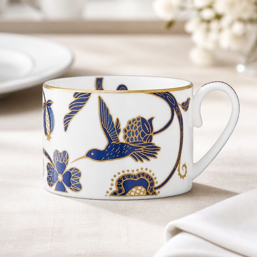 Commercial Tea Can Cups 200ml Dark Blue Bone China 12 Pack