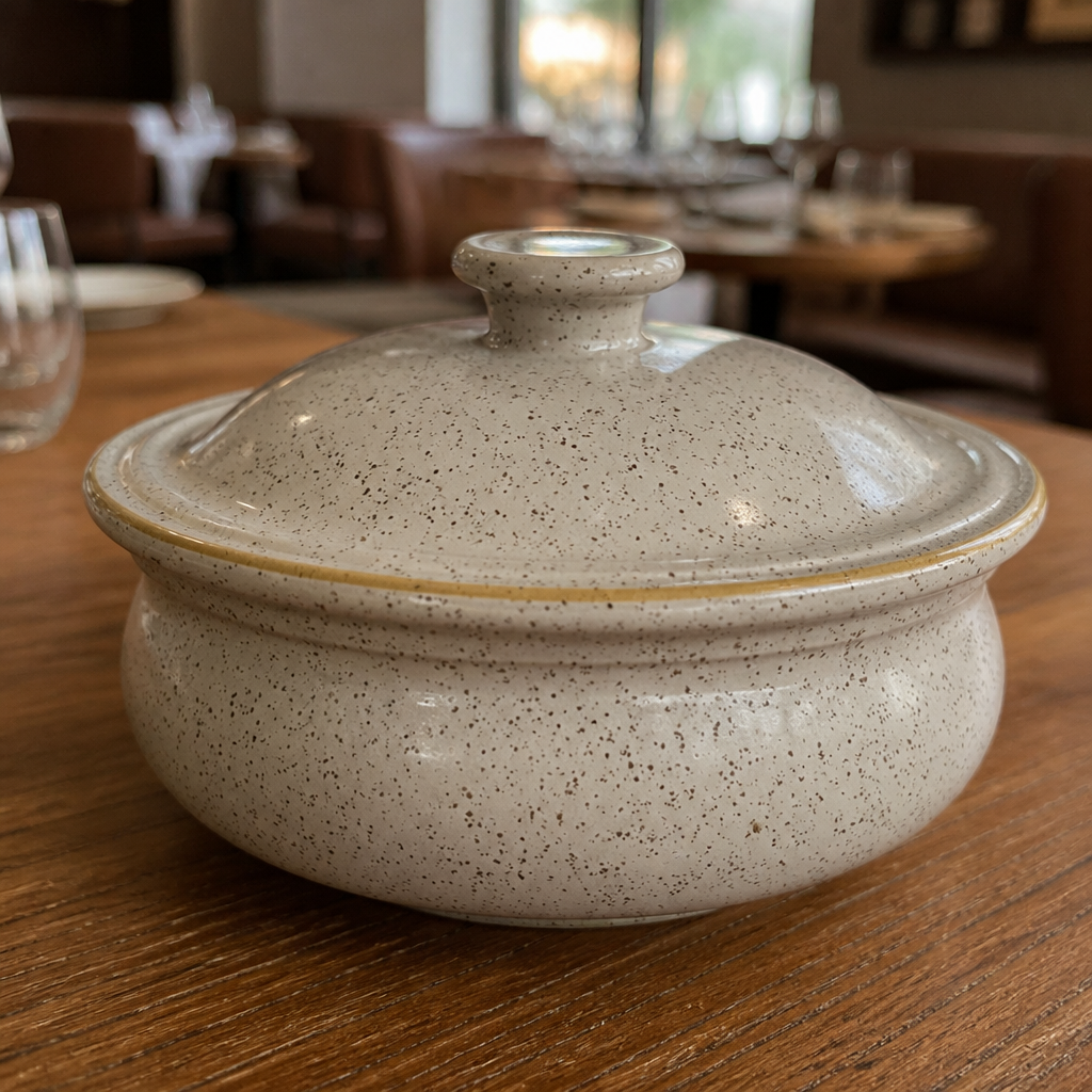 Commercial Lidded Stew Pots 430ml Grey Ceramic 6 Pack
