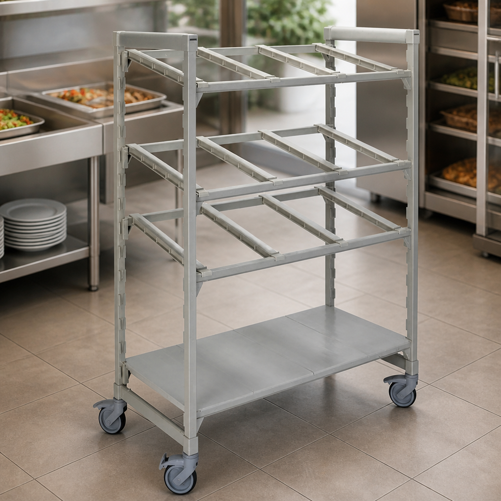 Commercial Cutlery And Tray Trolley 1700mm Flex Station