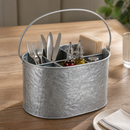 Galvanised Steel Condiment Holder Table Tidy with Handle
