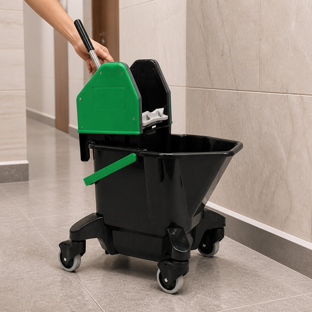 Commercial Mop Bucket and Wringer 13L Green Kentucky Style