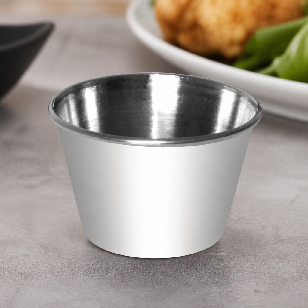 Stainless Steel Sauce Cups 115ml (12 Pack)