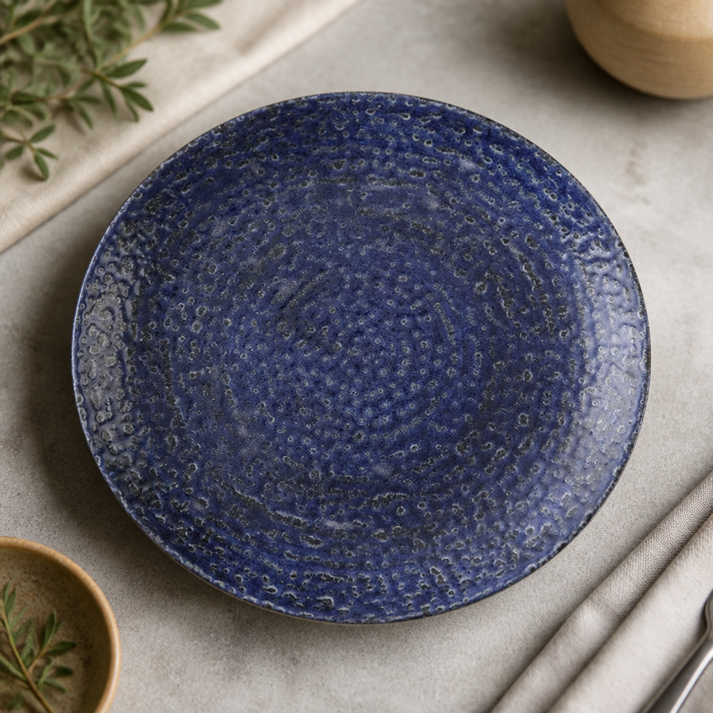 Commercial Coupe Plates 220mm Blue Super Vitrified Ceramic 12 Pack