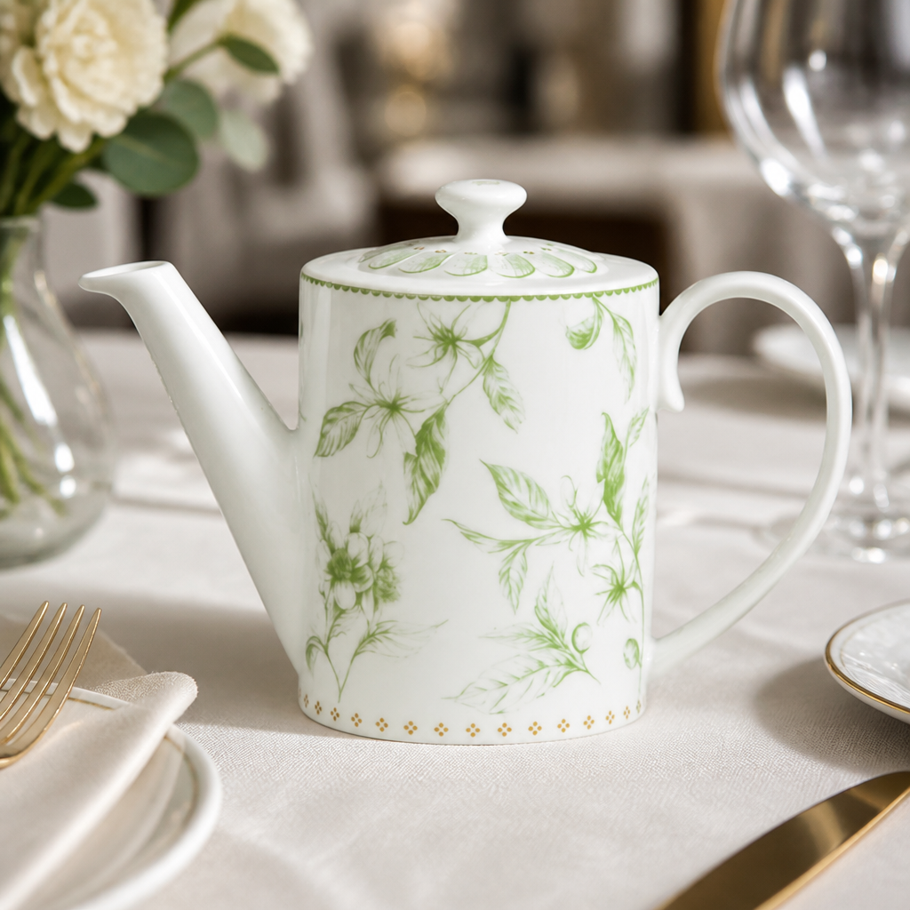 Set of 6 fine bone china commercial beverage pots