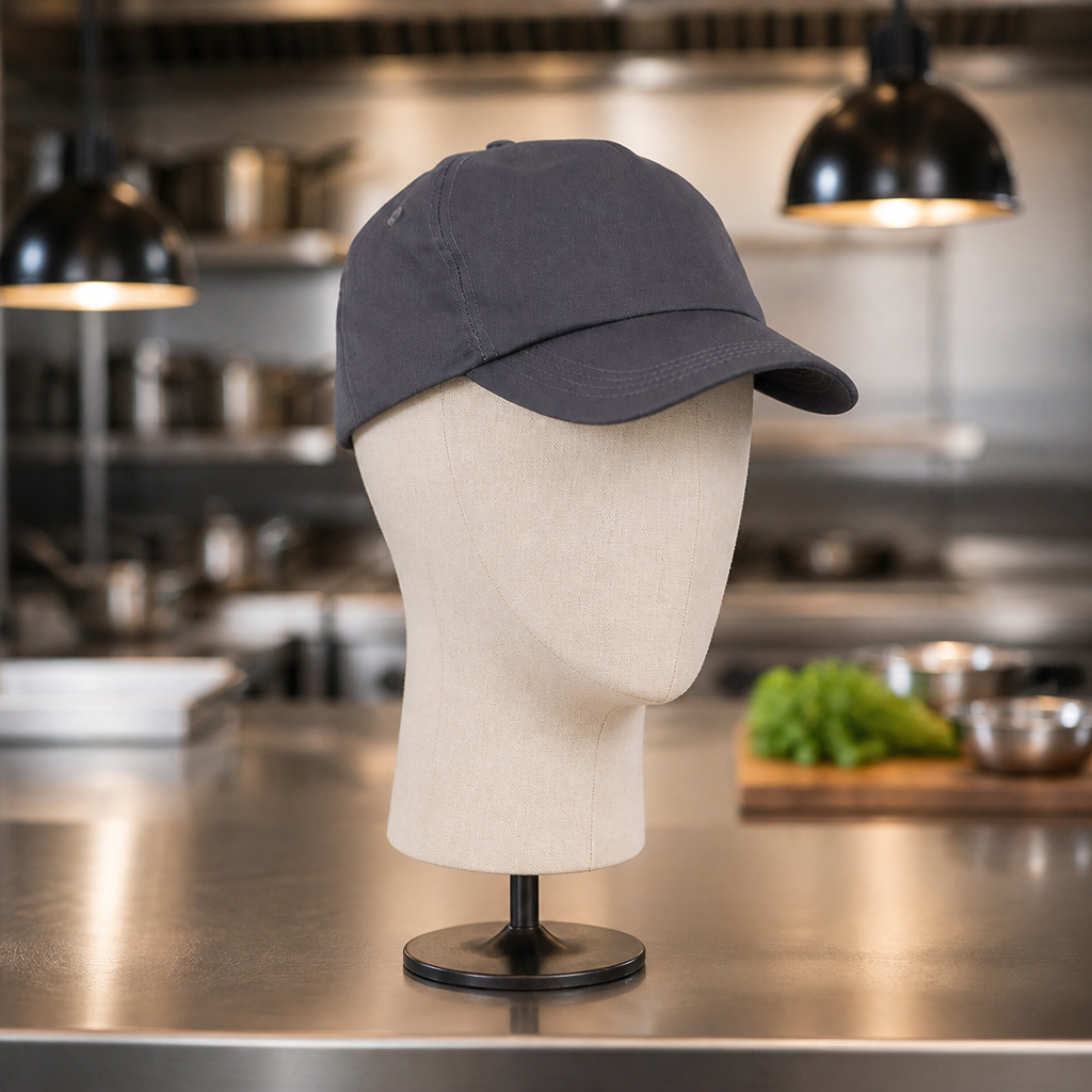 Commercial Chef Baseball Cap Adjustable Charcoal Polycotton