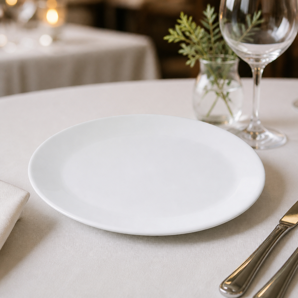 Commercial Oval Porcelain Dishes 280mm for Fine Dining 12 Pack