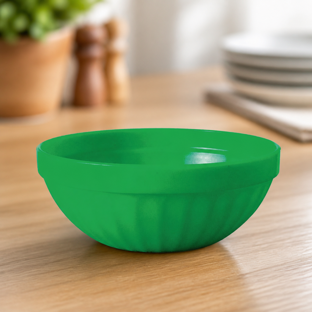Commercial Polypropylene Salad Bowls Green 103mm 12 Pack