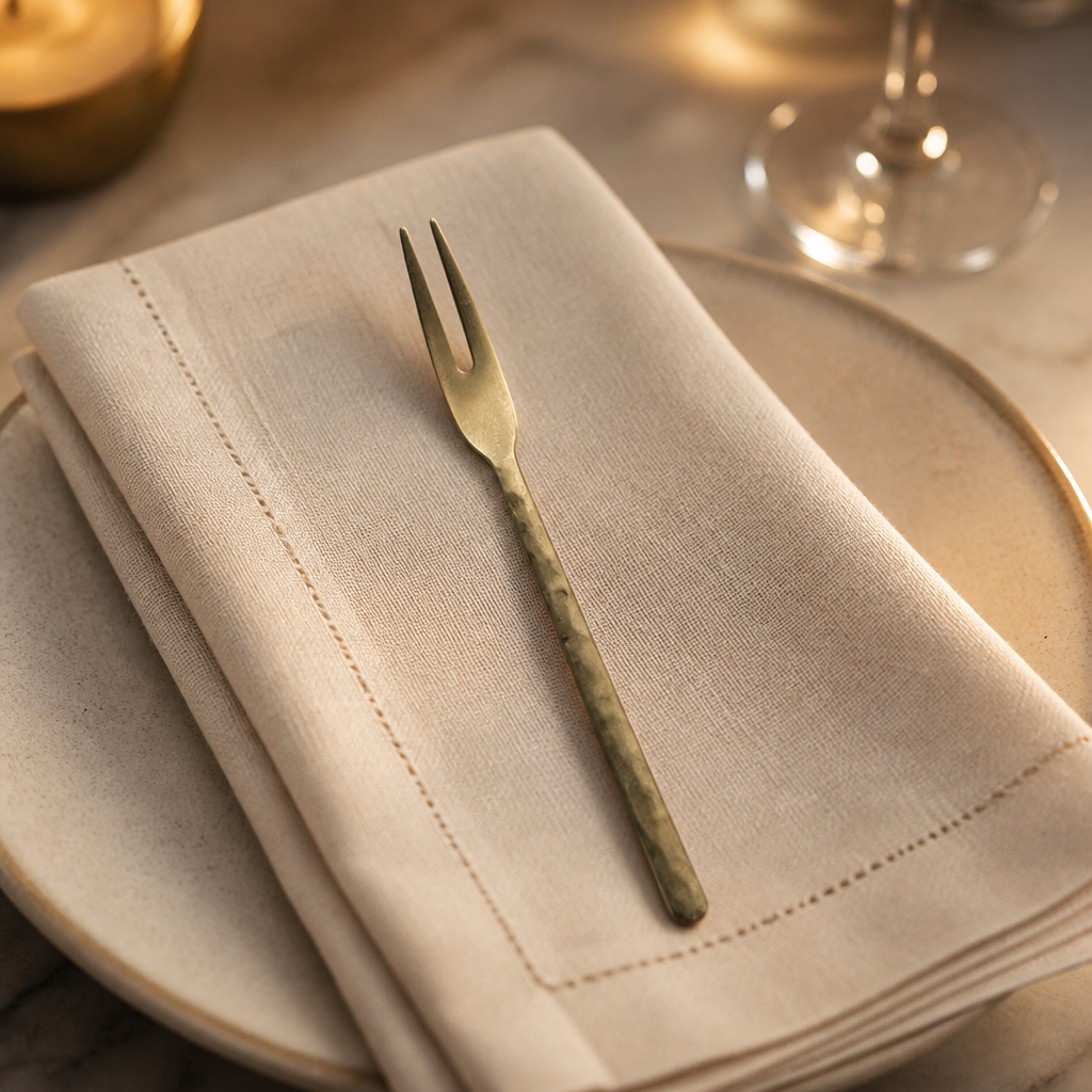 Commercial Vintage Gold Cake Forks 12 Pack Stainless Steel