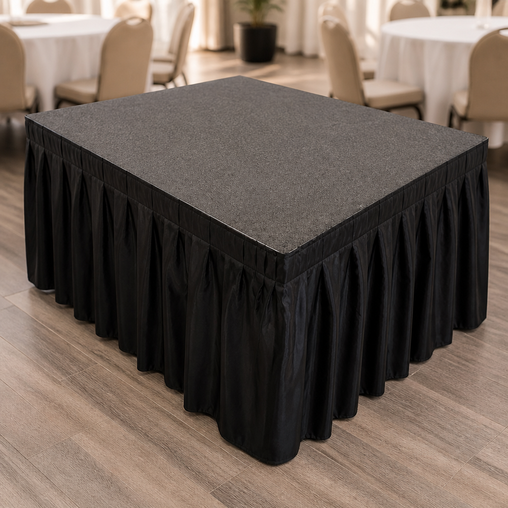 Commercial Staging Valance 630mm Fire-Retardant Black