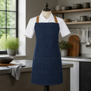 Commercial Cross-Back Bib Apron 780x700mm Polycotton Denim