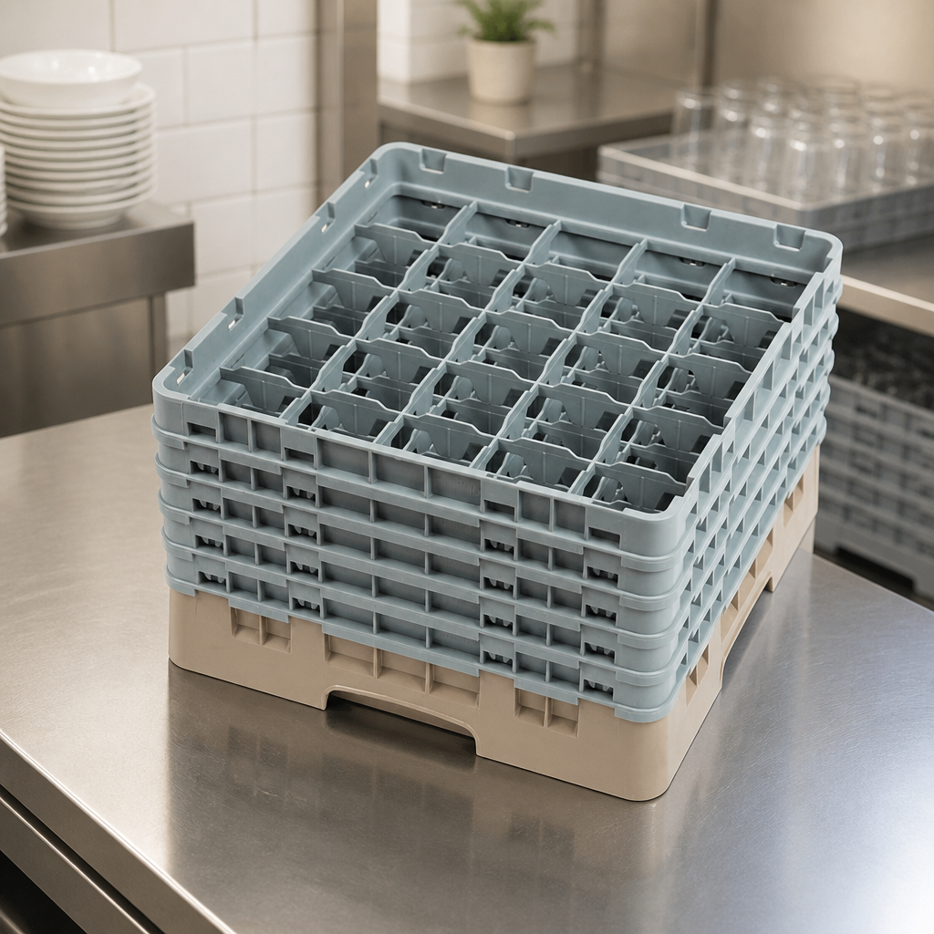 Commercial Glass Rack 25 Compartments Max Height 257mm